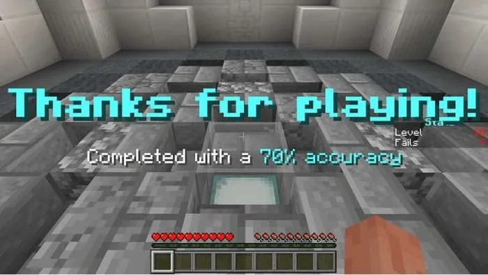 Надпись о завершении игры