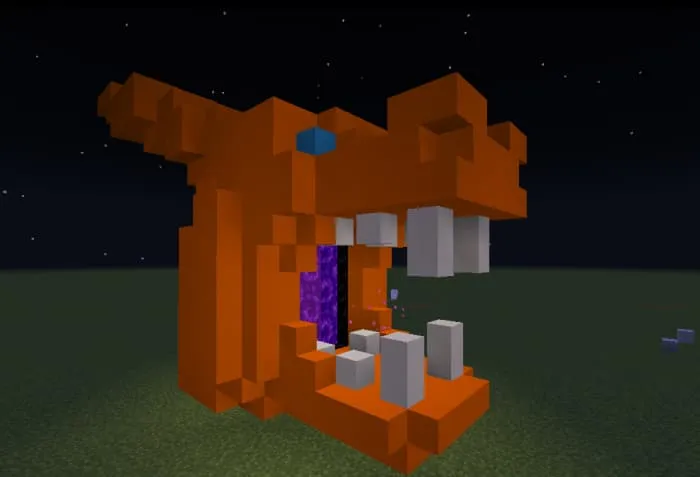 Портал в Незер в виде головы чаризарда