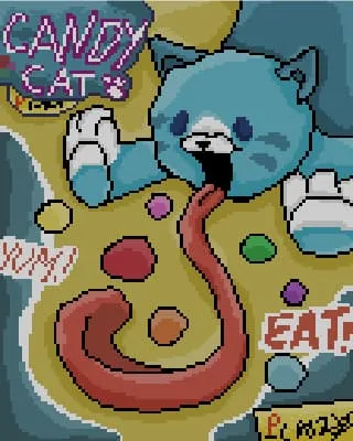 Постер с конфетным котом