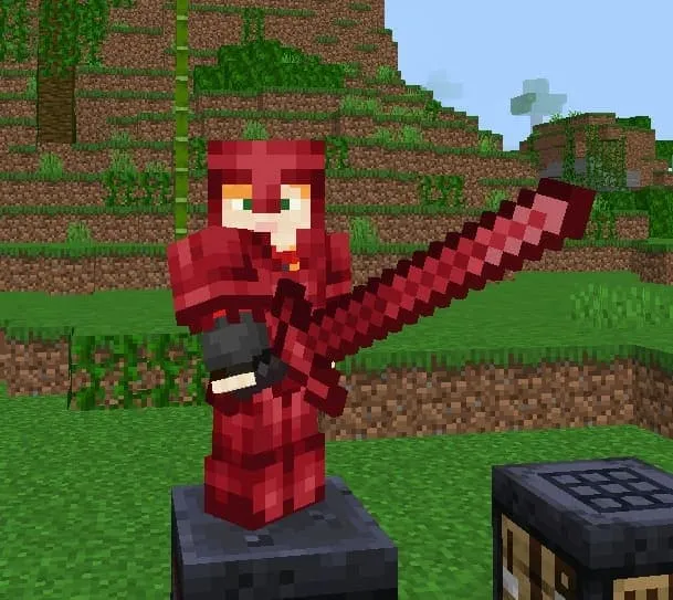 Игрок с мощным мечом из мода