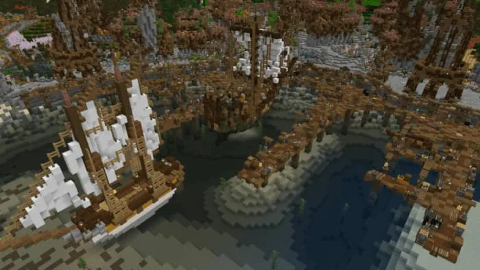 Порт с несколькими кораблями