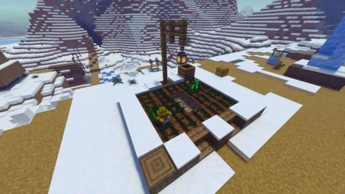 Огород с установленным освещением для ночной работы