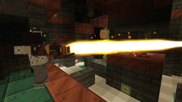 Игрок стреляет из бластера