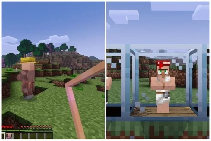 Деревенский житель в стеклянной клетке