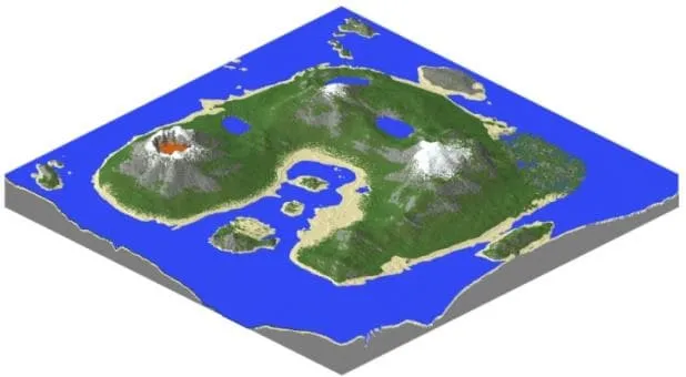 Общий вид на все острова карты The Island