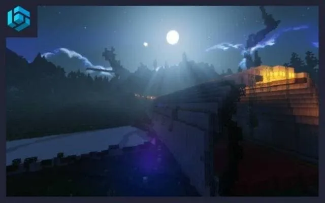 Луна освещает самолет