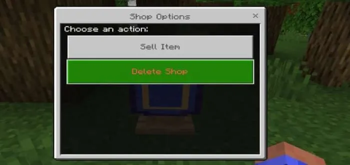 Интерфейс удаления магазина