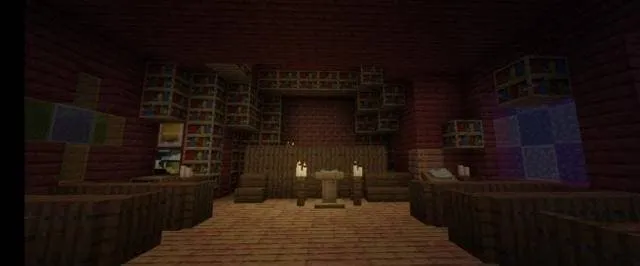 Заброшенная библиотека с пыльными полками, погружённая в полумрак