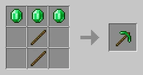 Крафт изумрудной кирки