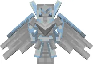 Белые доспехи с крыльями и голубыми акцентами