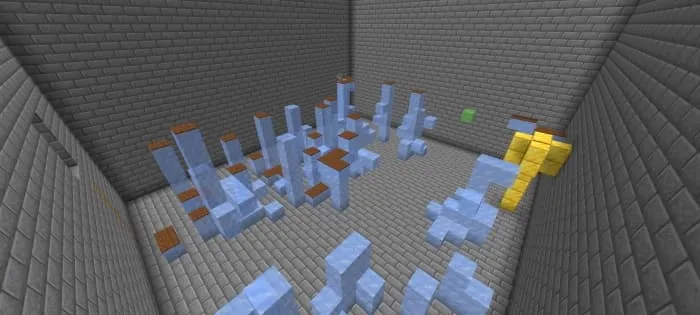 Паркур по блокам льда