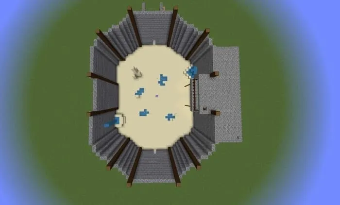 Вид на арену с высоты, позволяющий оценить её масштаб и структуру