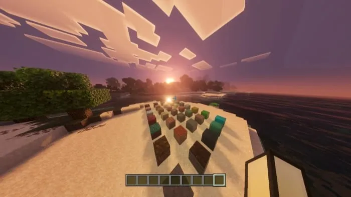 Отражения Солнца на блоках