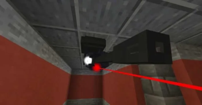 Лазер светит из турели