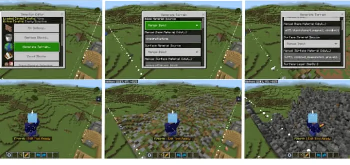 Меню выравнивания ландшафта