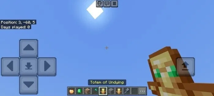 Тотем бессмертия в руке игрока