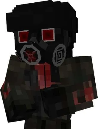 Жуткий зомби в противогазе