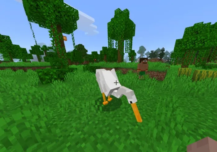 Цапля возле игрока