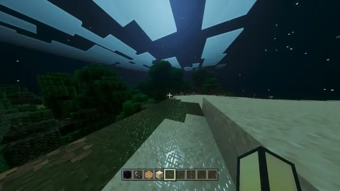 Отражение Луны на блоках