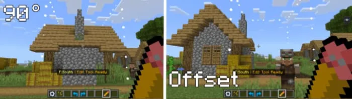 Использование поворота построек