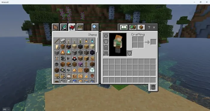 Кнопка удаления предмета в инвентаре