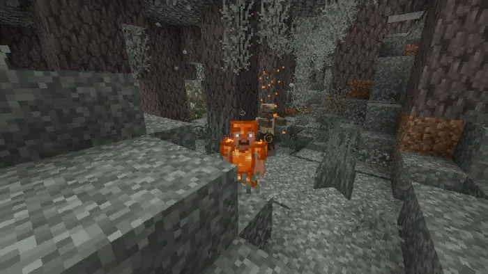 Игрок под эффектом брони из смолы