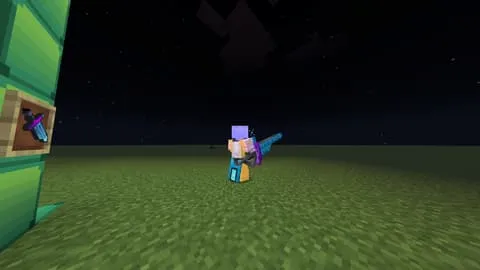 Голубой меч с фиолетовой ручкой