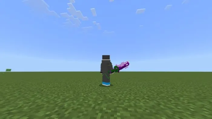 Фиолетовый меч с зеленой ручкой