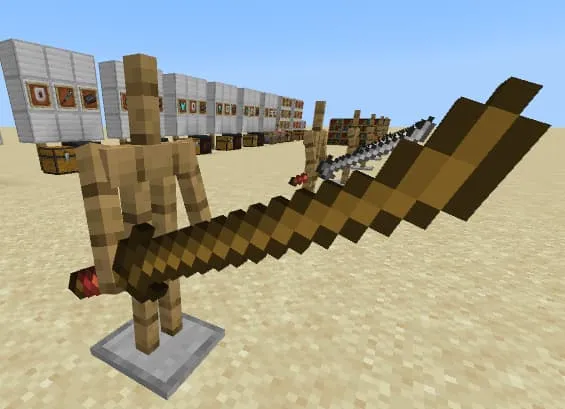 Деревянная катана на стойке