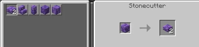 Крафт полублока из аметистового кирпича