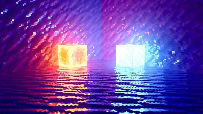 Яркий свет от блоков