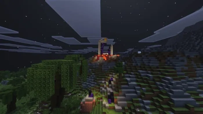 Ночное небо над порталом в Незер