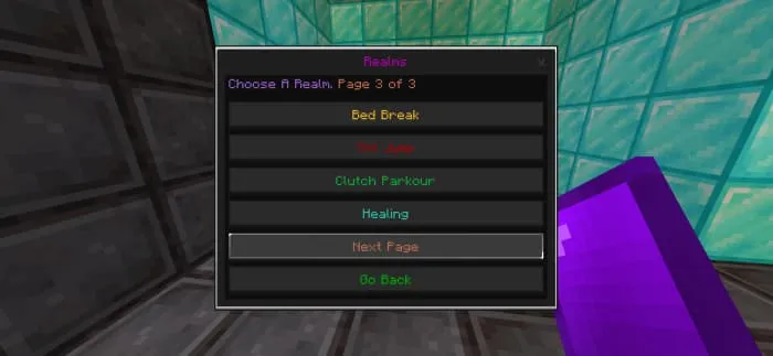 Выбор одного из режимов на карте