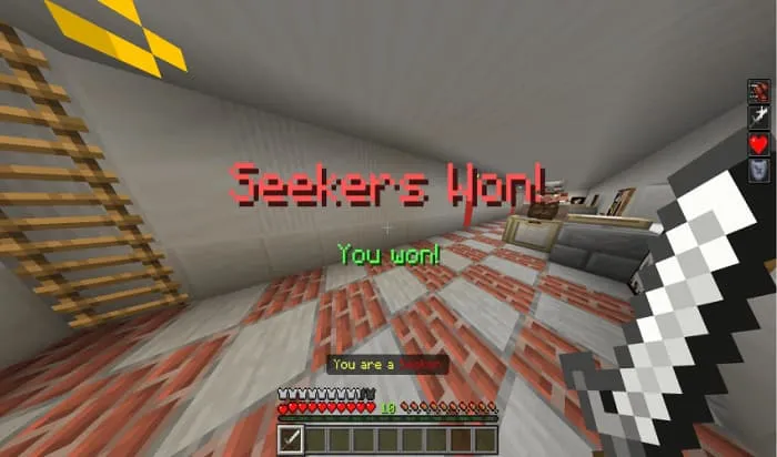 Красное уведомление о победе искателя