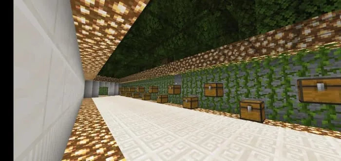 Коридор из сундуков с лианами