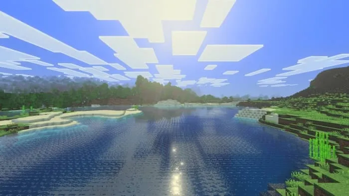 Яркие текстуры природы возле озера