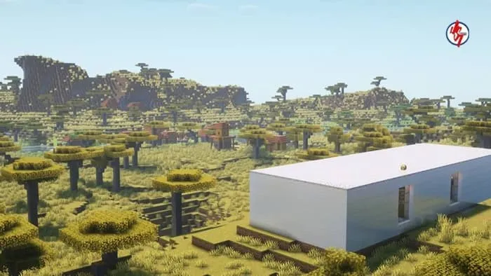 Современный дом сзади