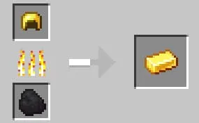 Крафт золотого слитка из золотого шлема