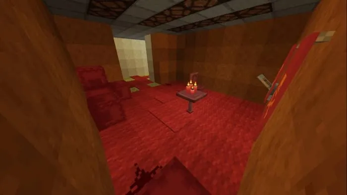 Красная комната и стол