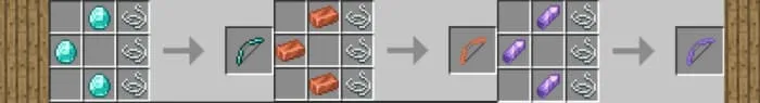 Крафт алмазного, медного и аметистового лука