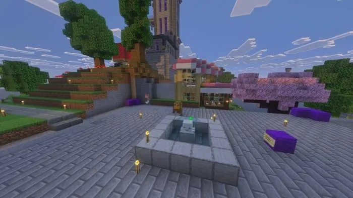 Центр острова с фонтаном