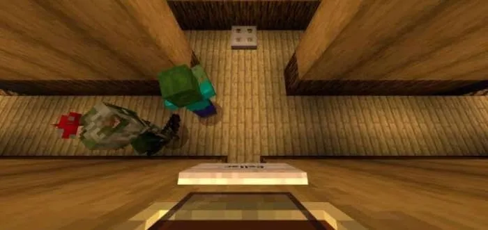 Зомби преследуют игрока ночью на карте Night Shift Survival