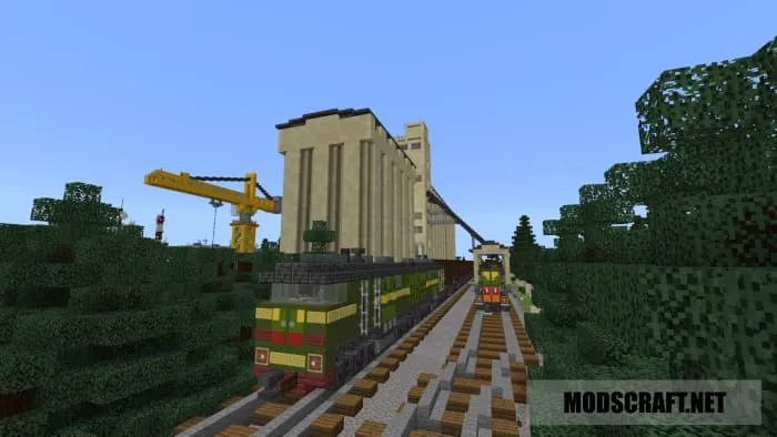 Железная дорога с поездами