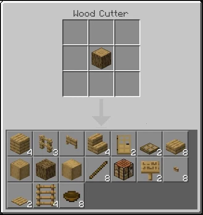 Список рецептов у дубового бревна