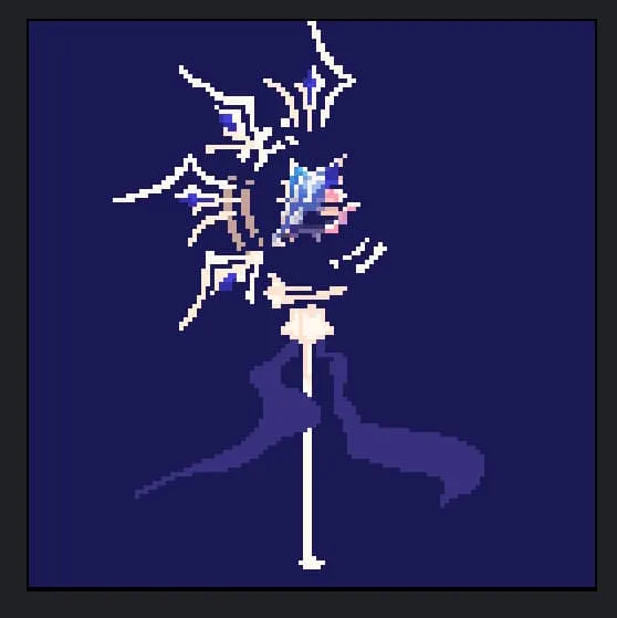 Необычный посох с множеством светлых деталей