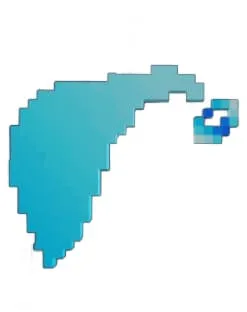 Необычный элемент блоки в голубом цвете