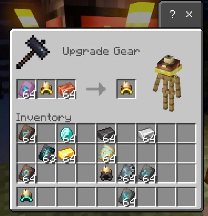 Объедение кузнечного шаблона золотого шлема