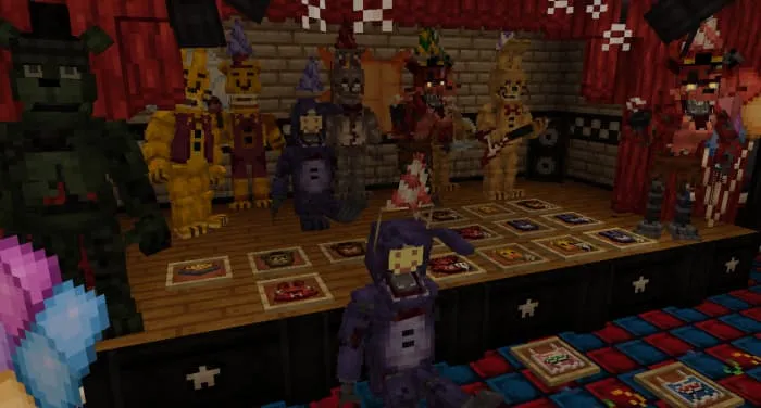 Аниматроники из разных частей FNaF