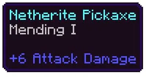 Зачарованная незеритовая кирка на "Починку"