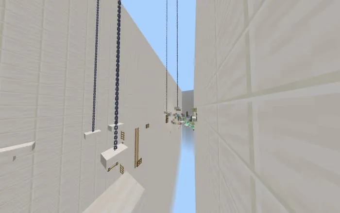 Локация паркура с белыми блоками